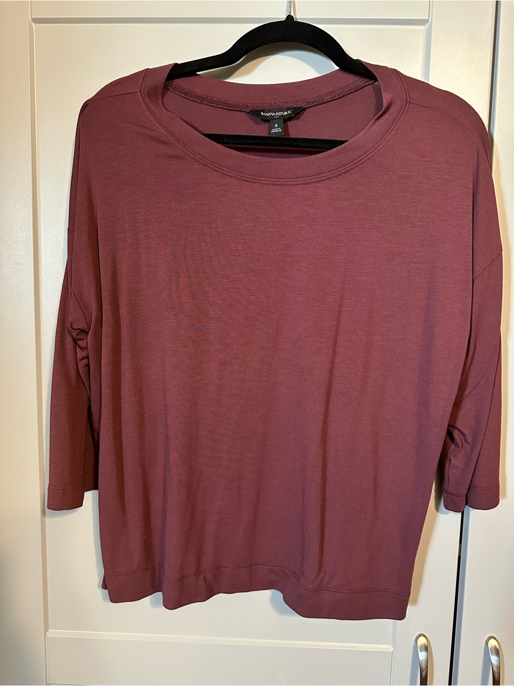 Banana Republic Boxy Crewneck Top - Maroon